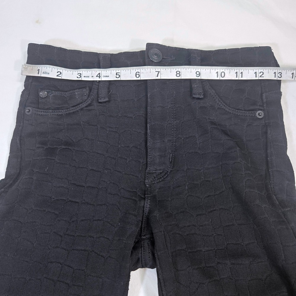 Hudson Barbara High Waist Super Skinny Jeans Size 25 Black Croc Print Textured - Picture 7 of 12
